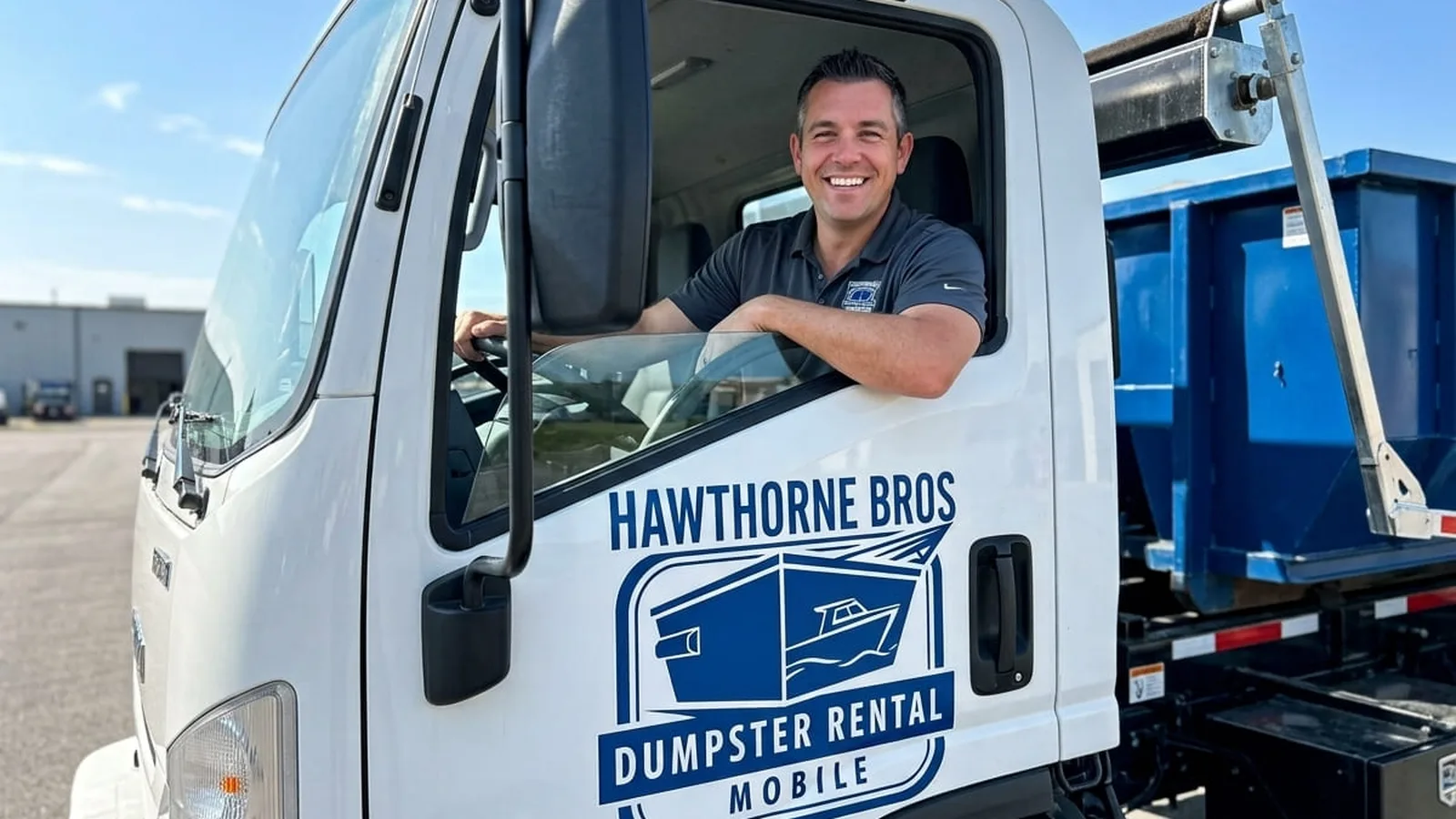 Roll-off dumpster rental in Citronelle, AL delivered by Hawthorne Bros Dumpster Rental Mobile