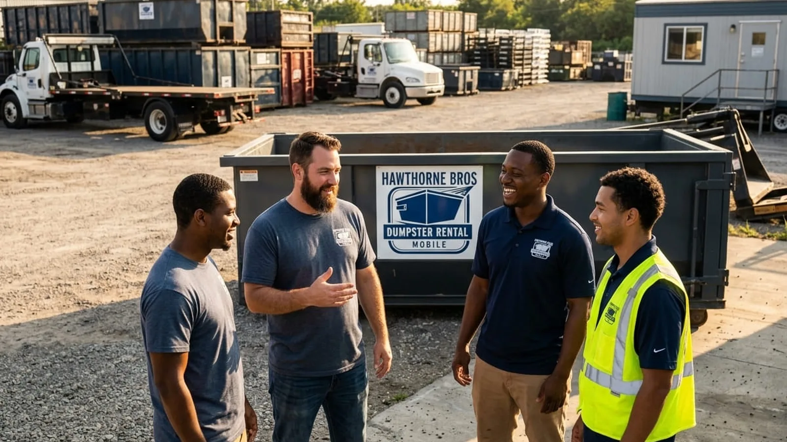 Hawthorne Bros Dumpster Rental Mobile crew at the Mobile yard